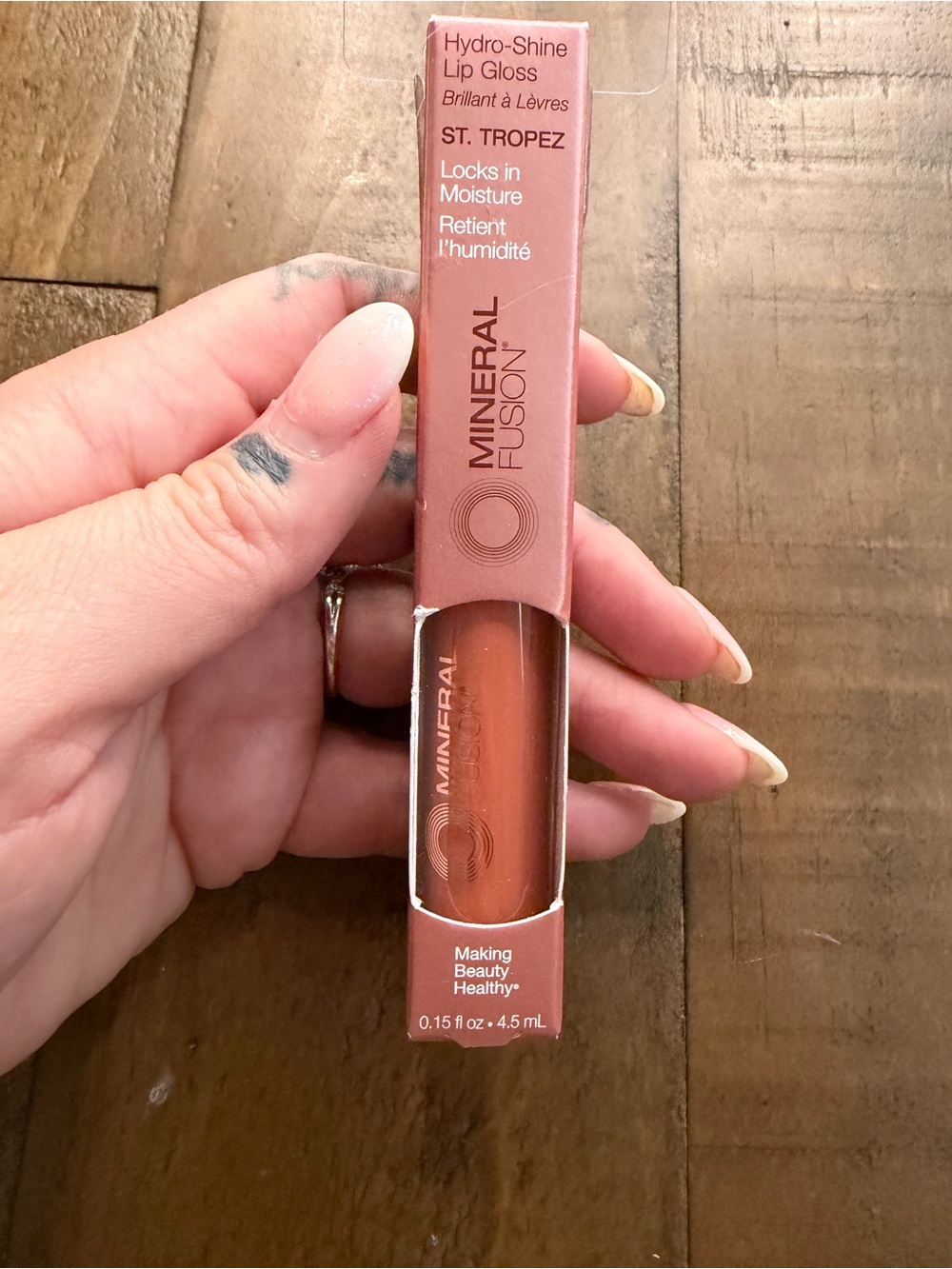 Mineral Fusion Hydro-Shine Lip Gloss St. Tropez Shine Vegan 0.15 fl oz